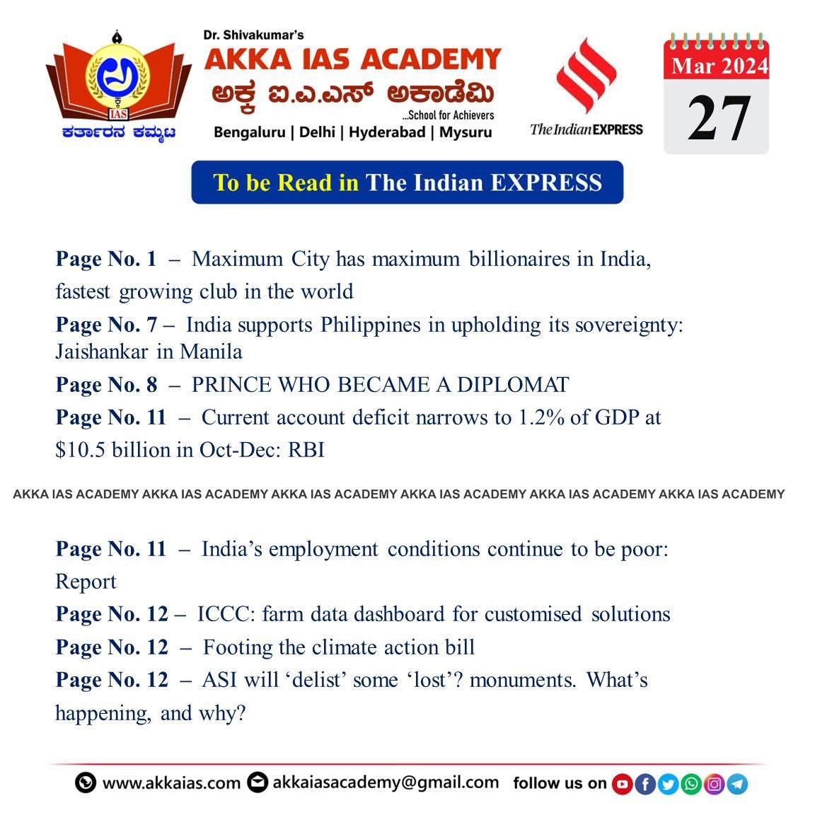 Important Articles from Indian Express Newspaper
